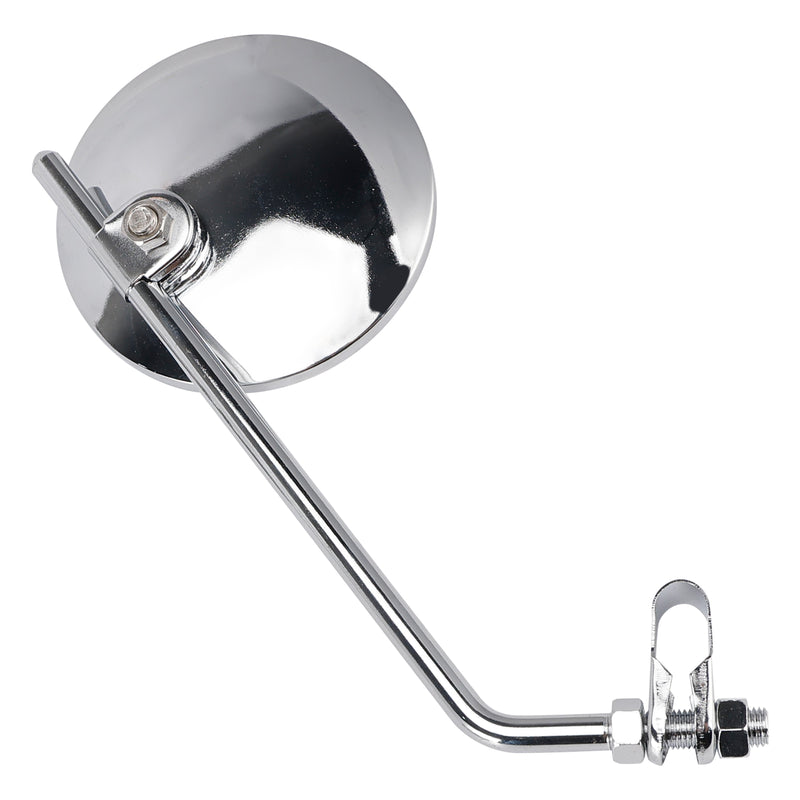 7/8" in Bars Pair Universal Motorcycle 4" Chrome Clamp-On Mirrors - Round