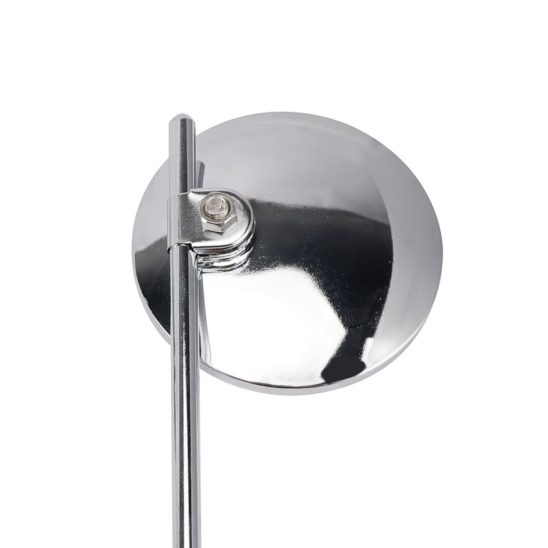 7/8" in Bars Pair Universal Motorcycle 4" Chrome Clamp-On Mirrors - Round