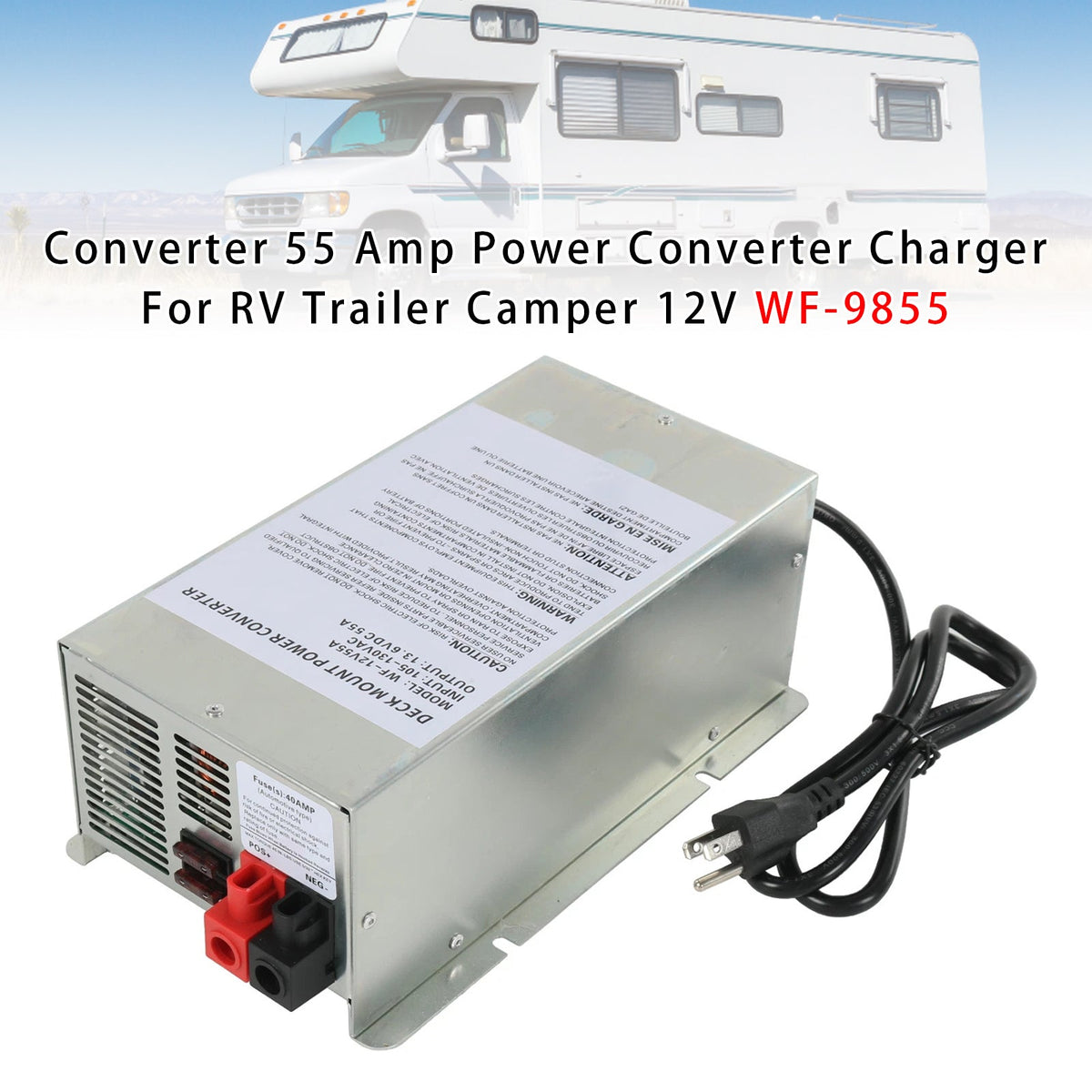 RV Trailer Camper 12V WF-9855 Converter 55 Amp Power Converter Charger