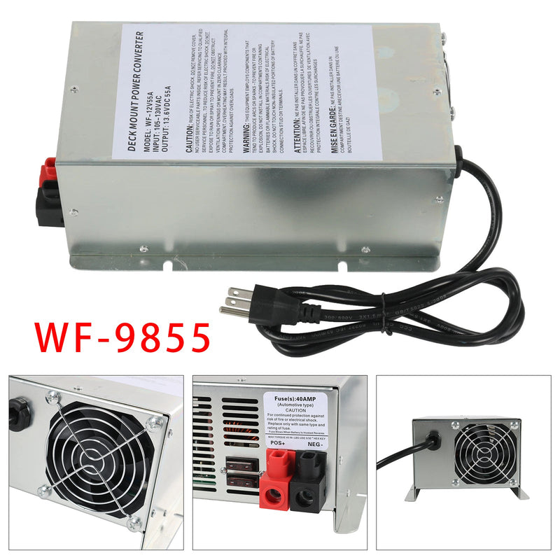 RV Trailer Camper 12V WF-9855 Converter 55 Amp Power Converter Charger