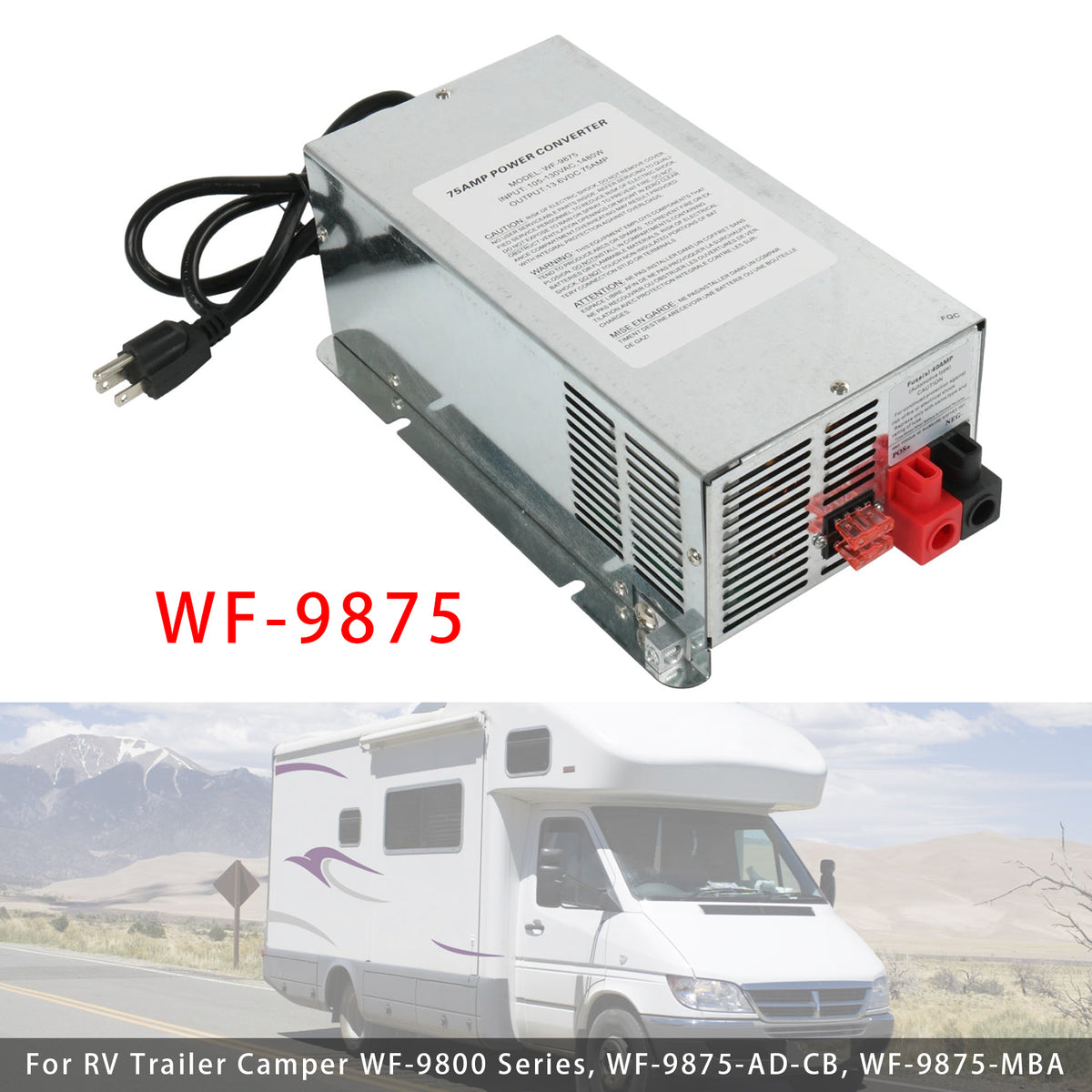 WF-9875 Converter Charger 75 Amp DC Output Deck-Mounted Converter Charger