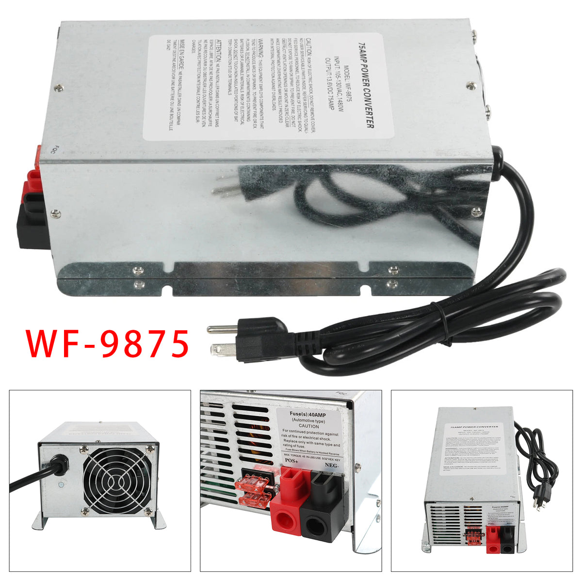 WF-9875 Converter Charger 75 Amp DC Output Deck-Mounted Converter Charger