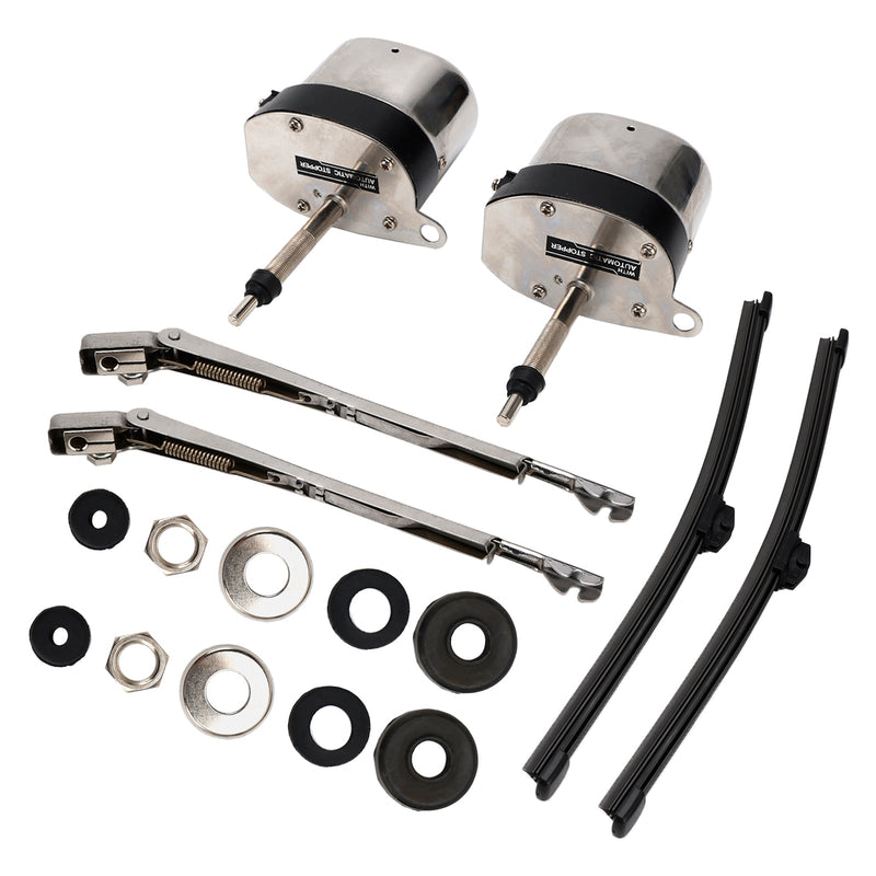 Ford Jeep Pair of Stainless Windshield Wiper Motor Hot Street Rod 558SS S6558