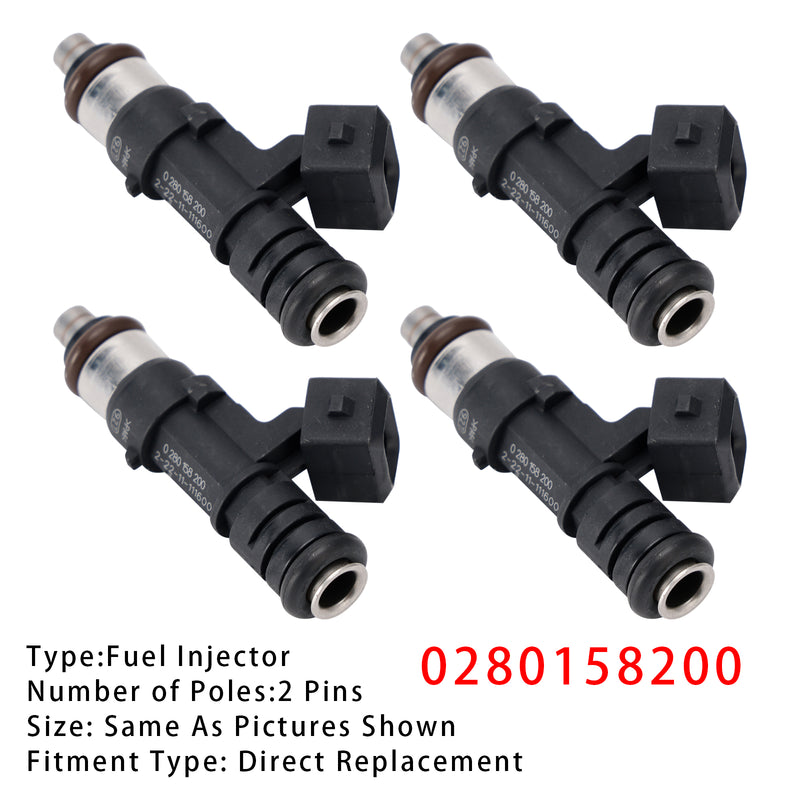 Ford B C-Max Fiesta Focus Fusion Mondeo Puma 0280158200 4PCS Fuel Injector