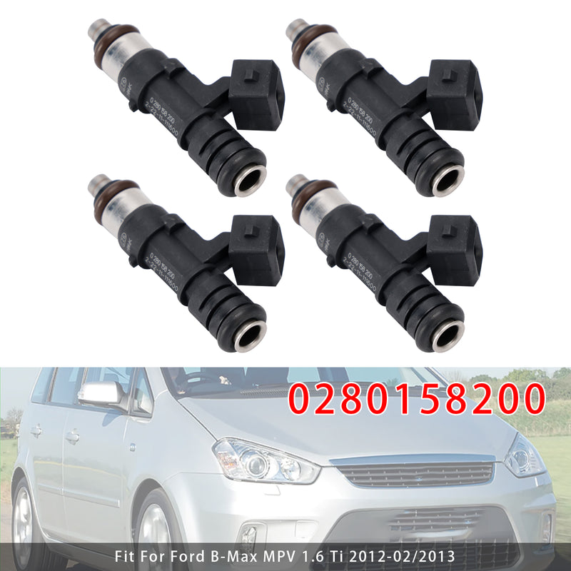 Ford B C-Max Fiesta Focus Fusion Mondeo Puma 0280158200 4PCS Fuel Injector