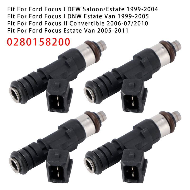 Ford B C-Max Fiesta Focus Fusion Mondeo Puma 0280158200 4PCS Fuel Injector