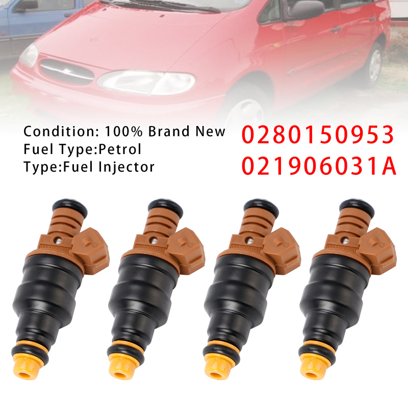 VW Golf III Vento Sharan Ford Galaxy 2.8L VR6 0280150953 4PCS Fuel Injector