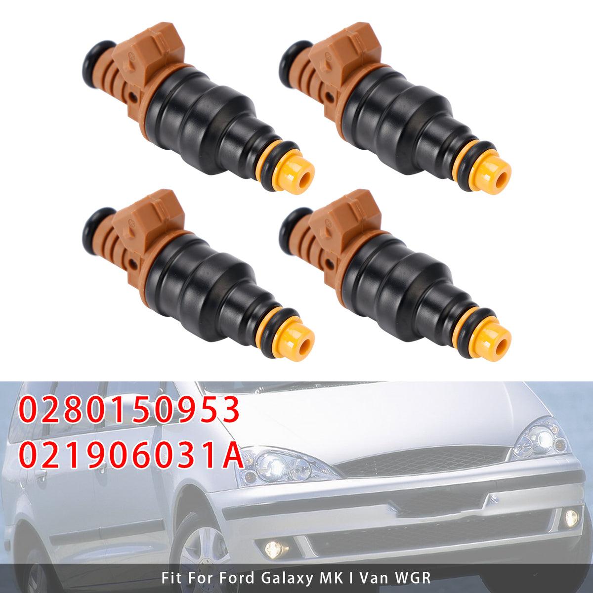 VW Golf III Vento Sharan Ford Galaxy 2.8L VR6 0280150953 4PCS Fuel Injector