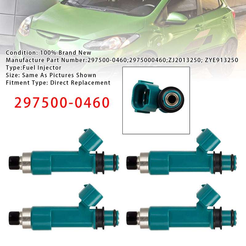 Mazda 2 1.3L 1.5L 2011-2014 Fiesta 2009 297500-0460 4PCS Fuel Injector