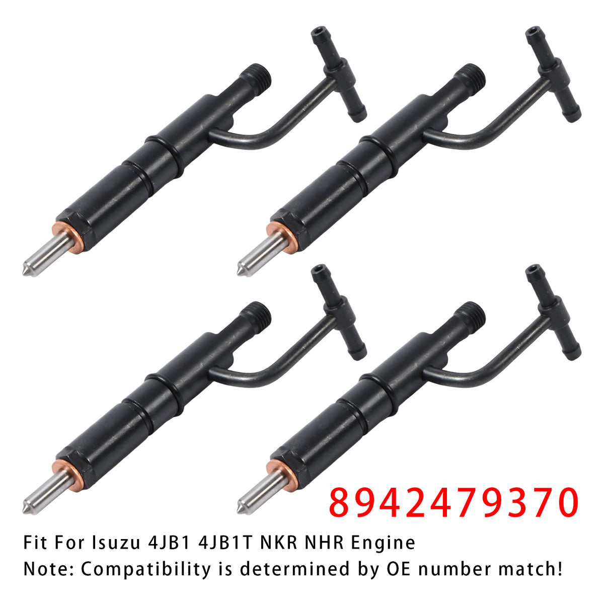 Isuzu 4JB1 4JB1T NKR NHR Engine 8942479370 4PCS Fuel Injector