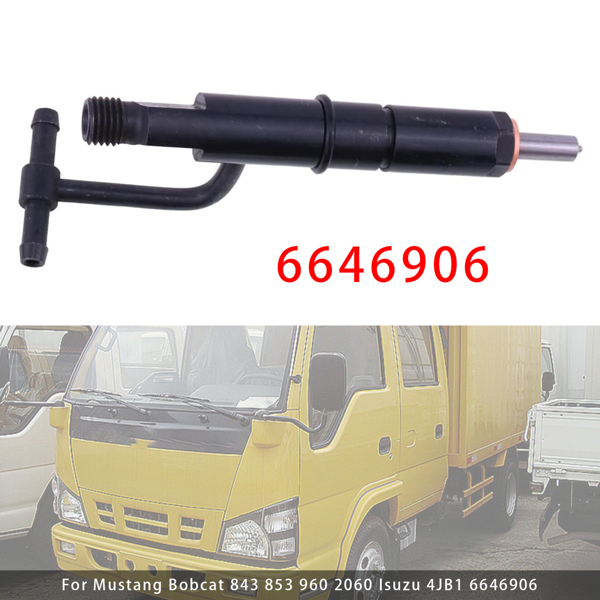 Mustang Bobcat 843 853 960 2060 Isuzu 4JB1 6646906 1PCS Fuel Injector