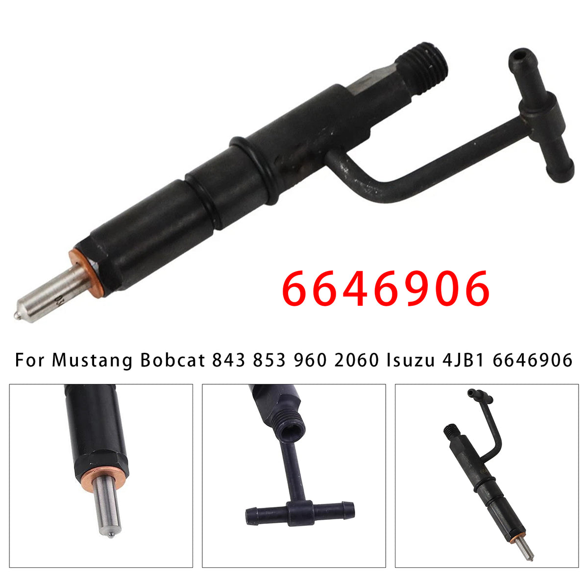 Mustang Bobcat 843 853 960 2060 Isuzu 4JB1 6646906 1PCS Fuel Injector