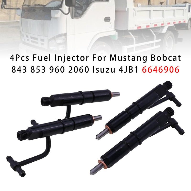 Mustang Bobcat 843 853 960 2060 Isuzu 4JB1 6646906 4PCS Fuel Injector