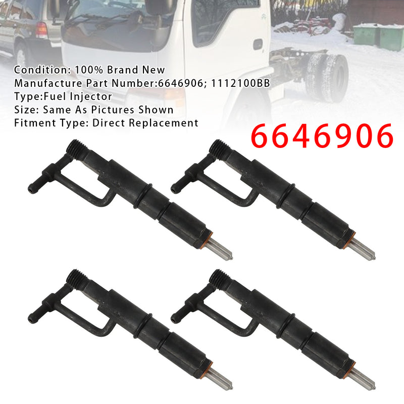 Mustang Bobcat 843 853 960 2060 Isuzu 4JB1 6646906 4PCS Fuel Injector