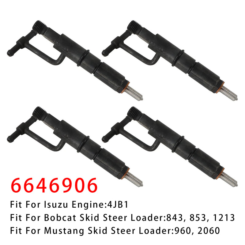 Mustang Bobcat 843 853 960 2060 Isuzu 4JB1 6646906 4PCS Fuel Injector