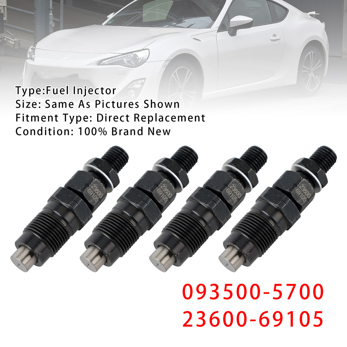 Toyota 1KZ-T Land Cruiser 1KZ 093500-5700 23600-69105 4PCS Fuel Injector