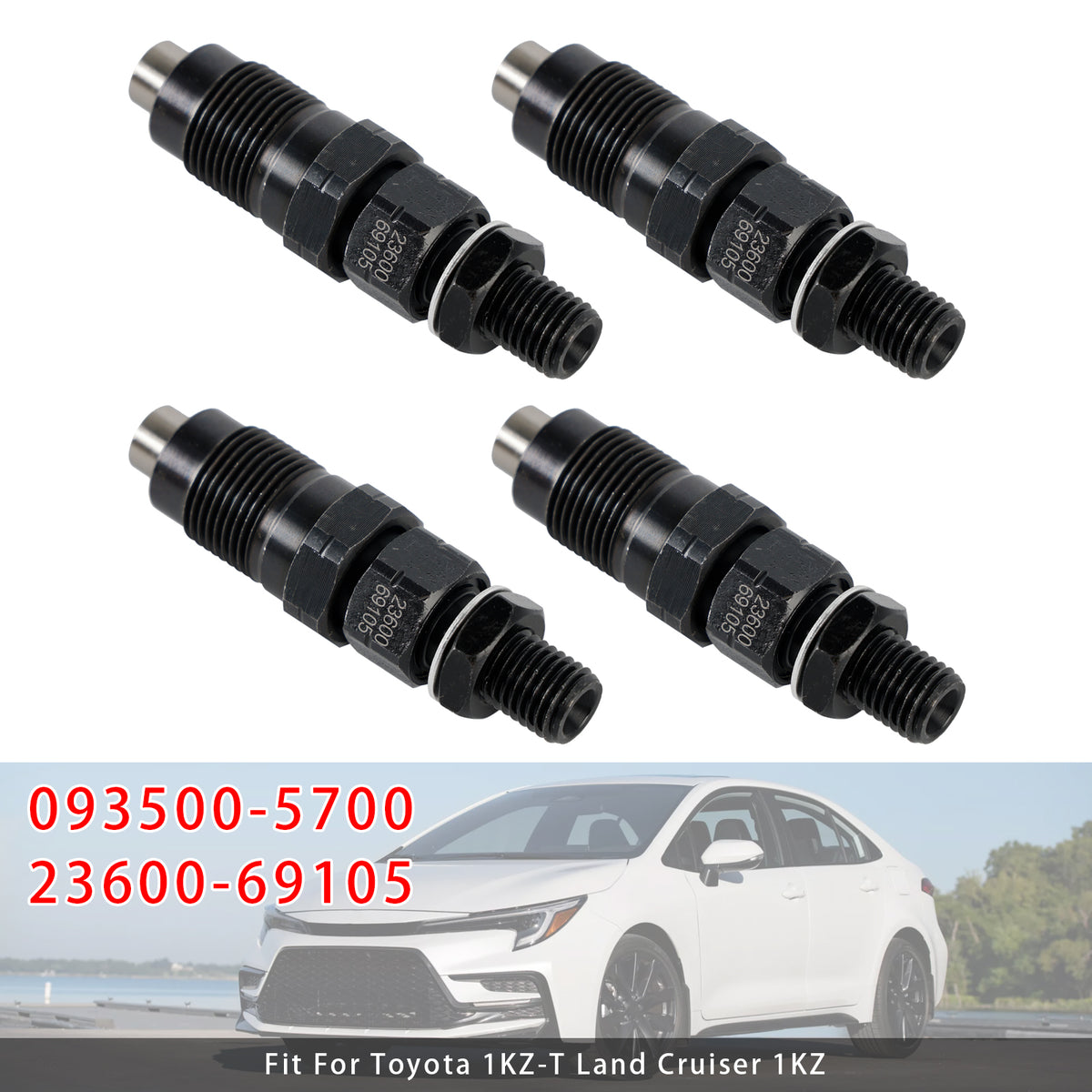 Toyota 1KZ-T Land Cruiser 1KZ 093500-5700 23600-69105 4PCS Fuel Injector