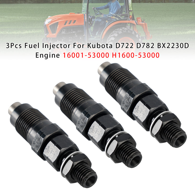 Kubota D722 D782 BX2230D Engine 16001-53000 H1600-53000 3Pcs Fuel Injector