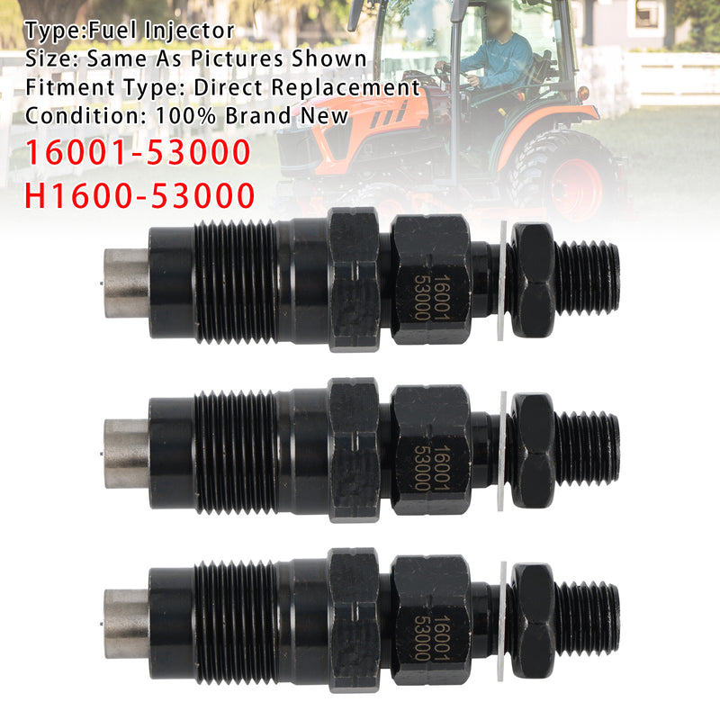 Kubota D722 D782 BX2230D Engine 16001-53000 H1600-53000 3Pcs Fuel Injector