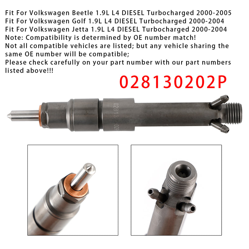 Volkswagen Golf Jetta Beetle 1.9L Diesel 028130202P 1PCS Fuel Injector