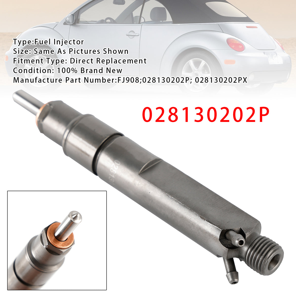Volkswagen Golf Jetta Beetle 1.9L Diesel 028130202P 1PCS Fuel Injector
