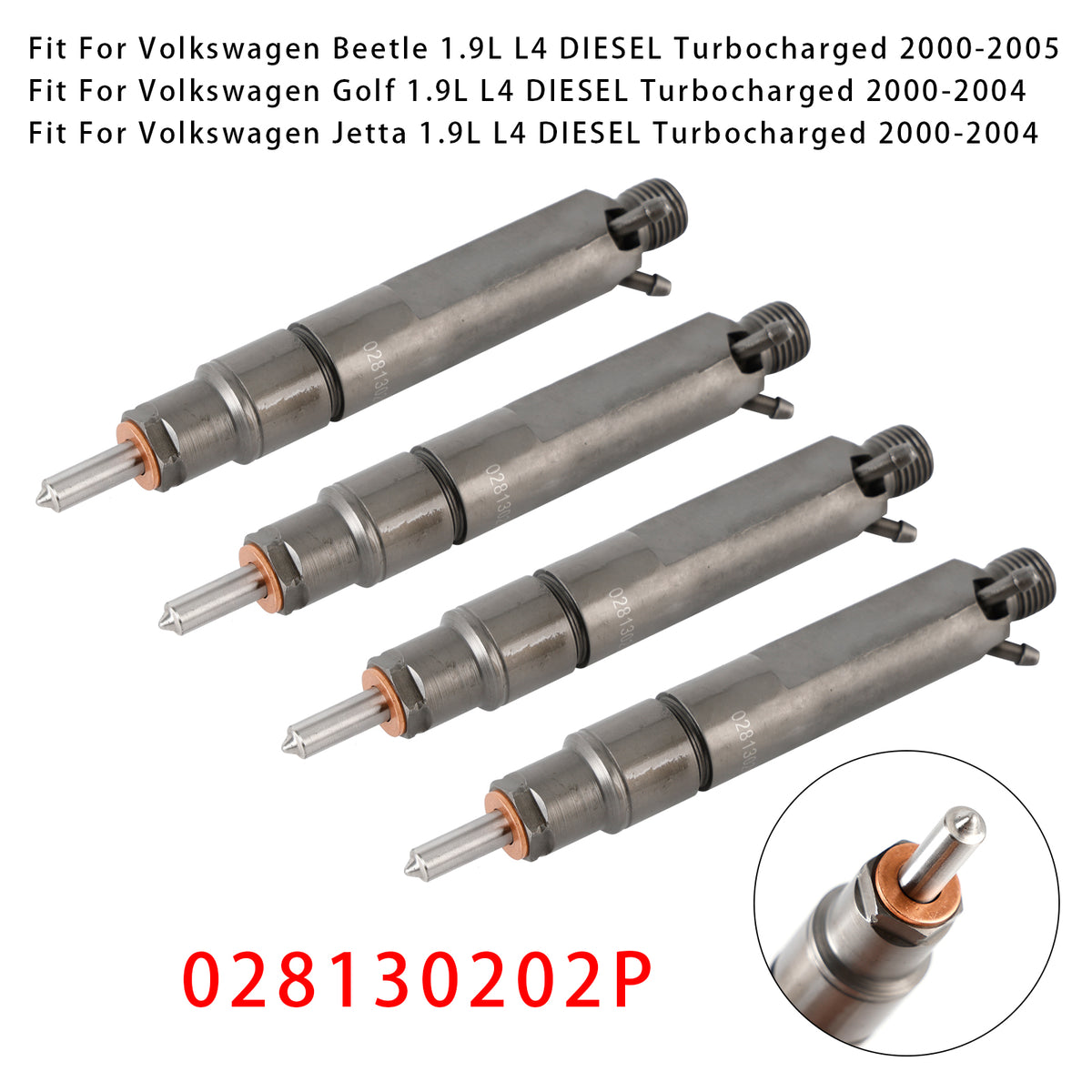 Volkswagen Golf Jetta Beetle 1.9L Diesel 028130202P 4PCS Fuel Injector