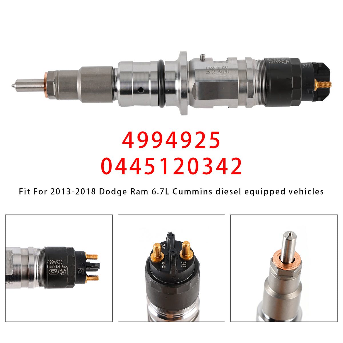 Dodge RAM 2013-2018 6.7L 4994925 0445120342 0986435621 1PCS Fuel Injector