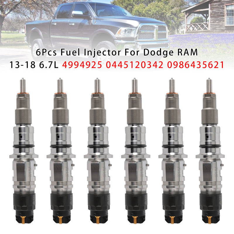 Dodge RAM 2013-2018 6.7L 4994925 0445120342 0986435621 6PCS Fuel Injector