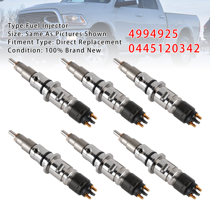Dodge RAM 2013-2018 6.7L 4994925 0445120342 0986435621 6PCS Fuel Injector