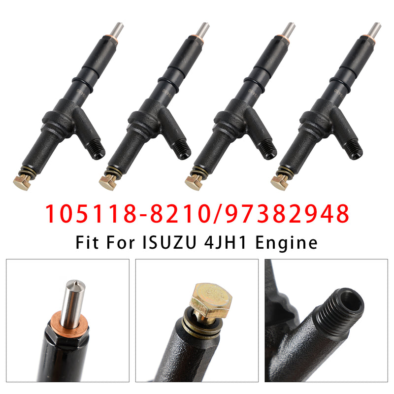 ISUZU 4JH1 Engine 105118-8210 97382948 8973829480 4PCS Fuel Injector