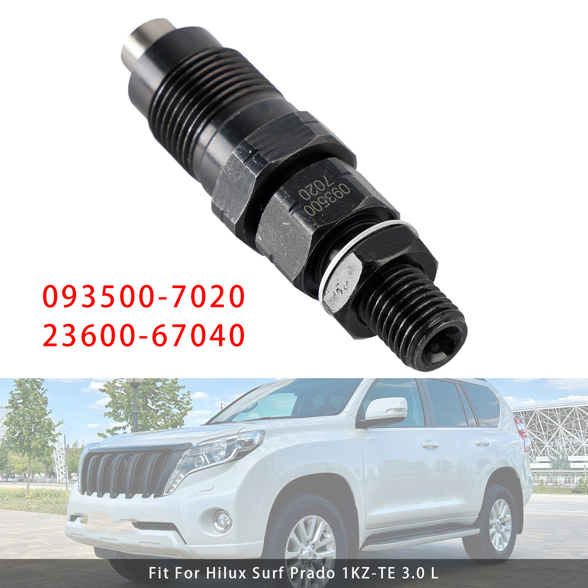 Hilux Surf Prado 1KZ-TE 3.0L 093500-7020 23600-67040 1PCS Fuel Injector