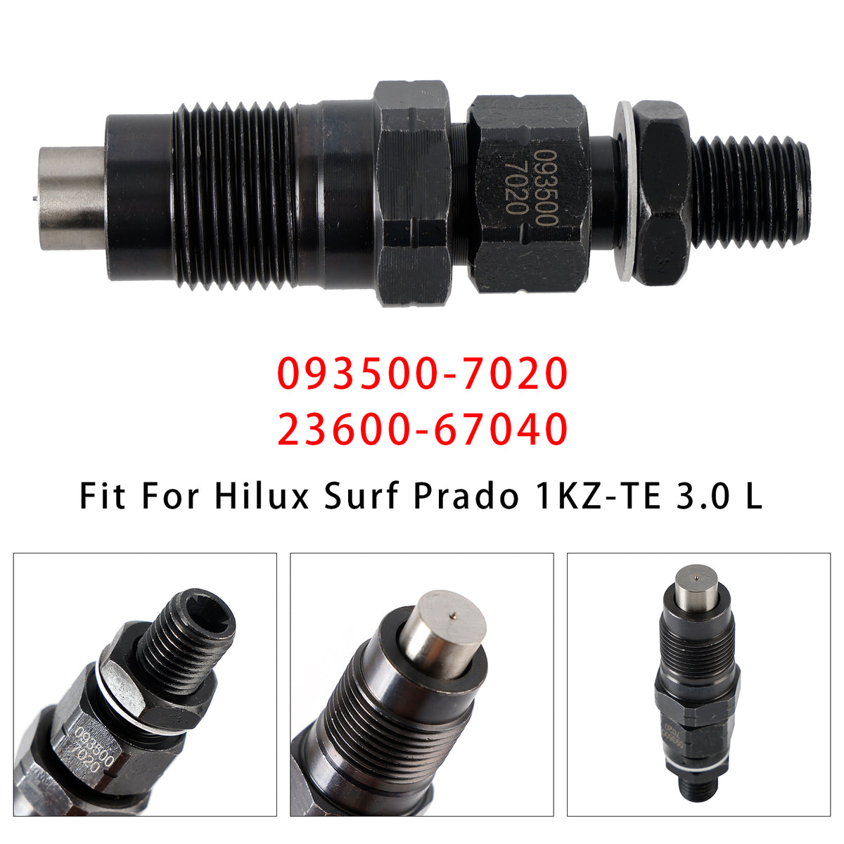 Hilux Surf Prado 1KZ-TE 3.0L 093500-7020 23600-67040 1PCS Fuel Injector