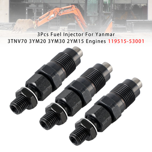 Yanmar 3TNV70 3YM20 3YM30 2YM15 Engines 119515-53001 3Pcs Fuel Injector