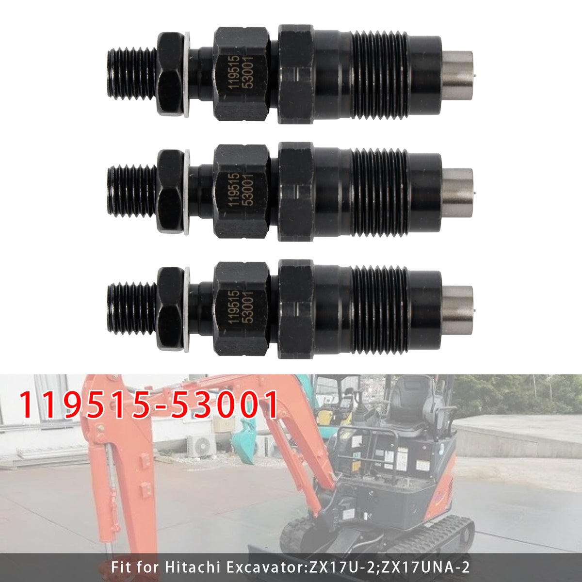 Yanmar 3TNV70 3YM20 3YM30 2YM15 Engines 119515-53001 3Pcs Fuel Injector