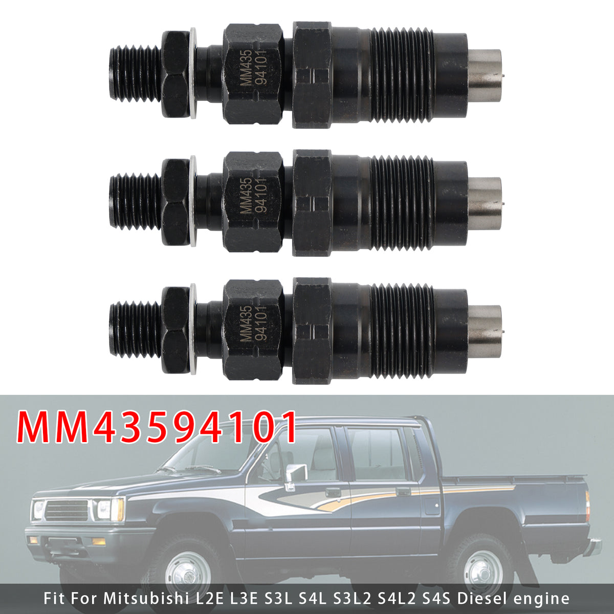 Mitsubishi L2E L3E S3L S4L S4L2 Engine MM43594101 3Pcs Fuel Injector