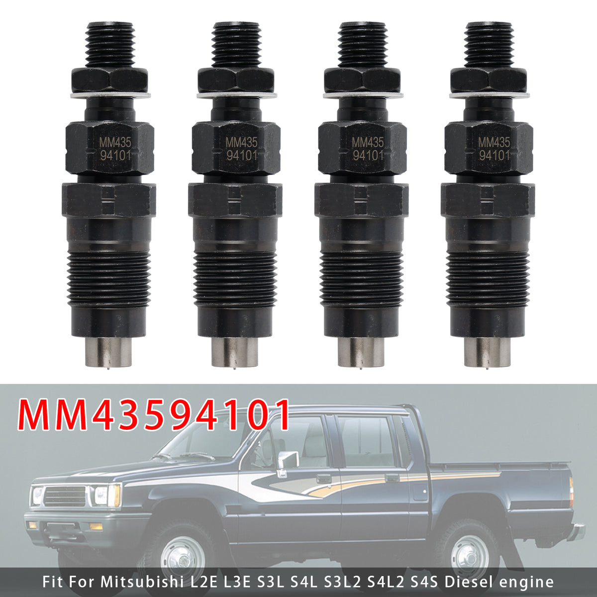 Mitsubishi L2E L3E S3L S4L S4L2 Engine MM43594101 4PCS Fuel Injector