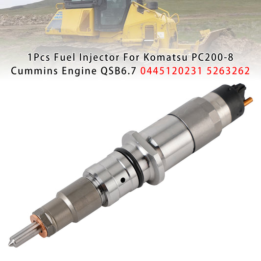 Komatsu PC200-8 Cummins Engine QSB6.7 0445120231 5263262 1PCS Fuel Injector