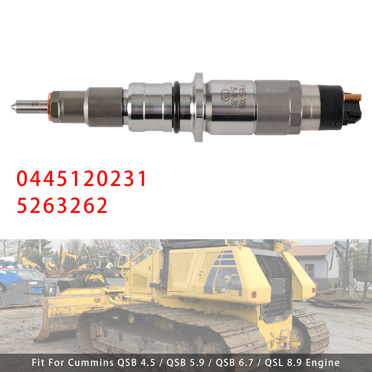 Komatsu PC200-8 Cummins Engine QSB6.7 0445120231 5263262 1PCS Fuel Injector