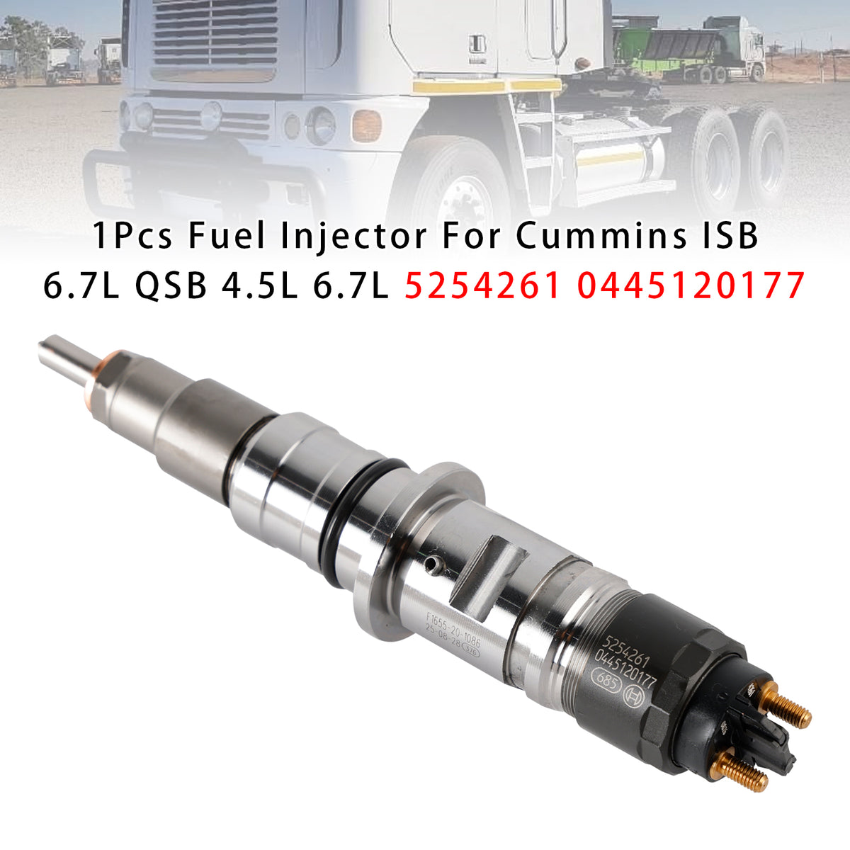 Cummins ISB 6.7L QSB 4.5L 6.7L 5254261 0445120177 1PCS Fuel Injector