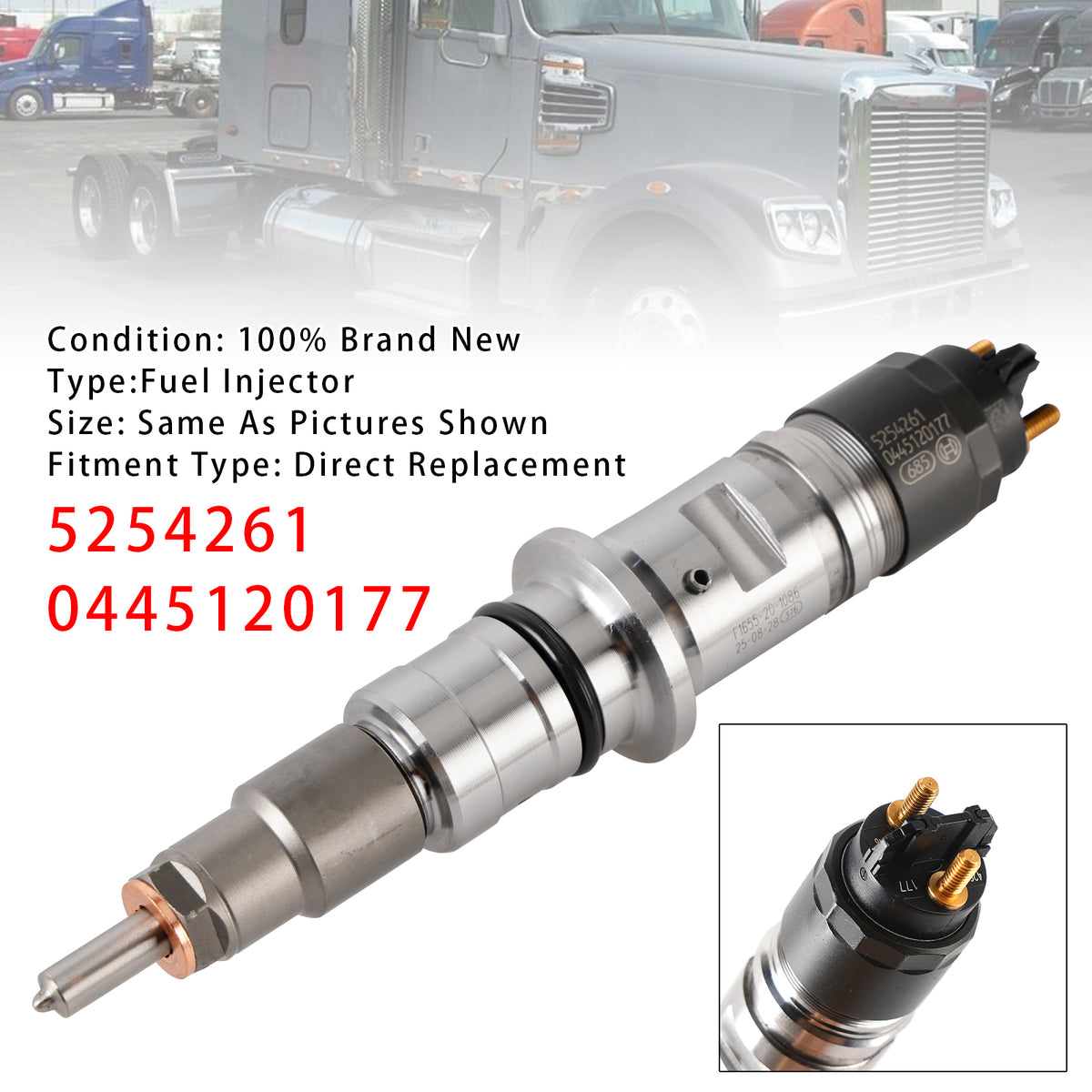 Cummins ISB 6.7L QSB 4.5L 6.7L 5254261 0445120177 1PCS Fuel Injector