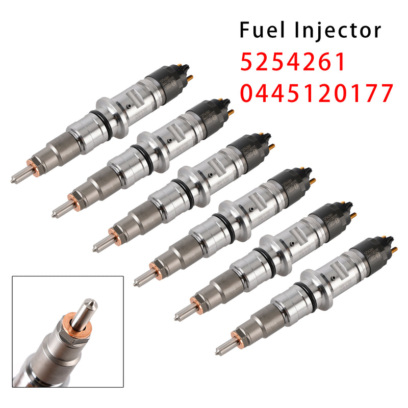 Cummins ISB 6.7L QSB 4.5L 6.7L 5254261 0445120177 6PCS Fuel Injector