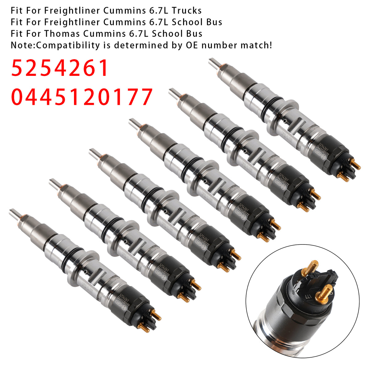 Cummins ISB 6.7L QSB 4.5L 6.7L 5254261 0445120177 6PCS Fuel Injector