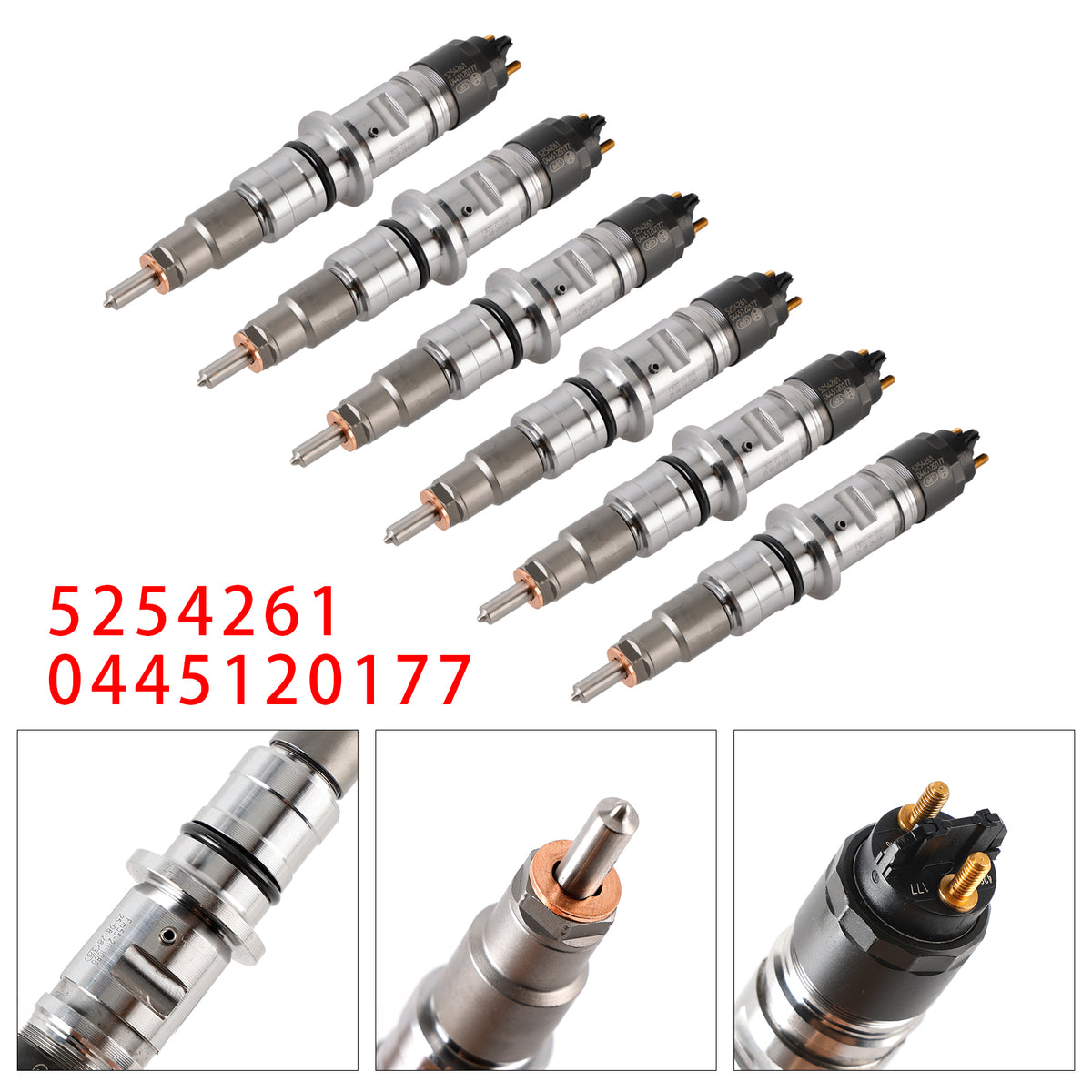 Cummins ISB 6.7L QSB 4.5L 6.7L 5254261 0445120177 6PCS Fuel Injector