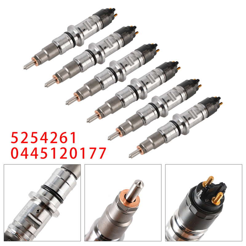 Cummins ISB 6.7L QSB 4.5L 6.7L 5254261 0445120177 6PCS Fuel Injector