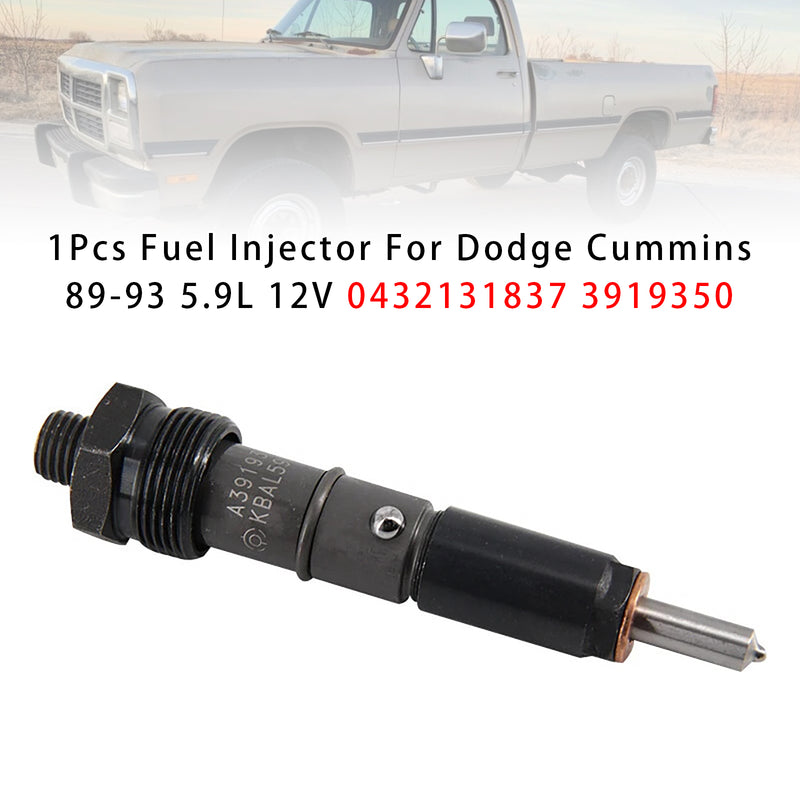 Dodge D250 D350 Cummins 1989-1993 5.9L 12V 0432131837 3919350 1PCS Fuel Injector