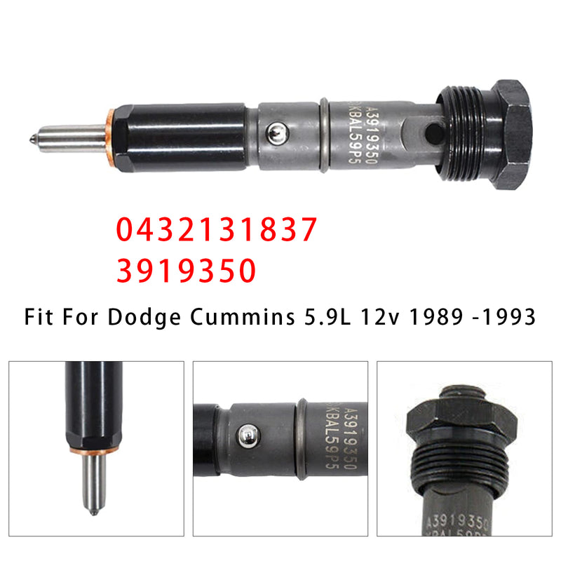Dodge D250 D350 Cummins 1989-1993 5.9L 12V 0432131837 3919350 1PCS Fuel Injector