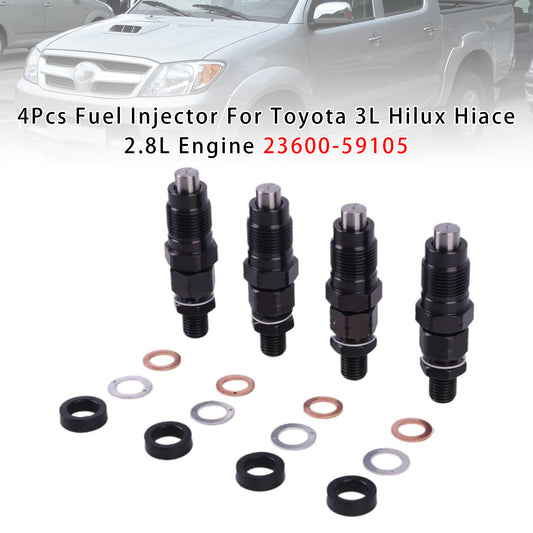 Toyota 3L Hilux Hiace 2.8L Engine 23600-59105 4PCS Fuel Injector