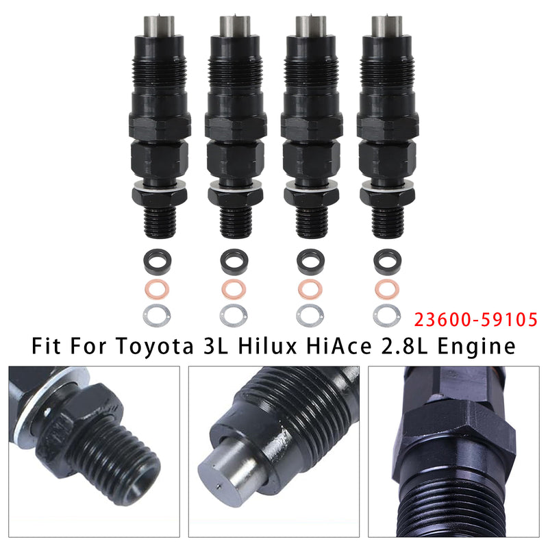 Toyota 3L Hilux Hiace 2.8L Engine 23600-59105 4PCS Fuel Injector