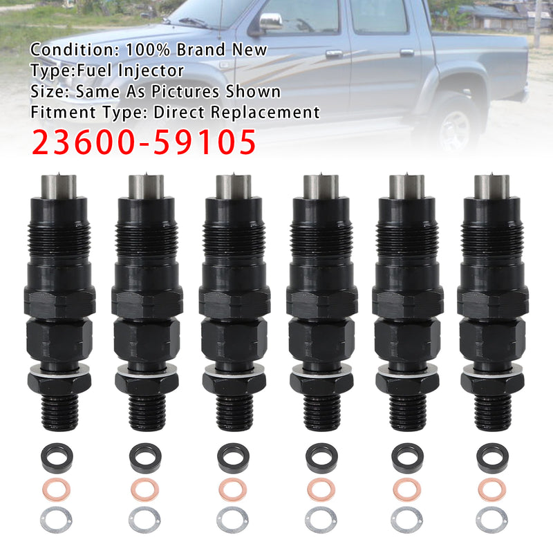 Toyota 3L Hilux Hiace 2.8L Engine 23600-59105 6PCS Fuel Injector