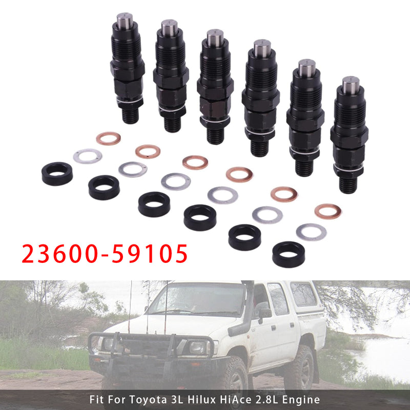 Toyota 3L Hilux Hiace 2.8L Engine 23600-59105 6PCS Fuel Injector